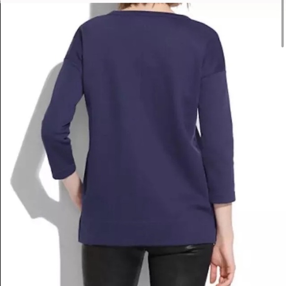 Madewell Navy V-Neck 3/4 Sleeves High Low Hem M - Picture 3 of 7